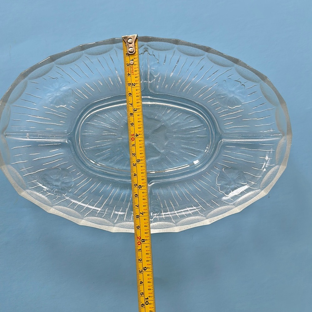 Vintage pressed glass clear serving dish